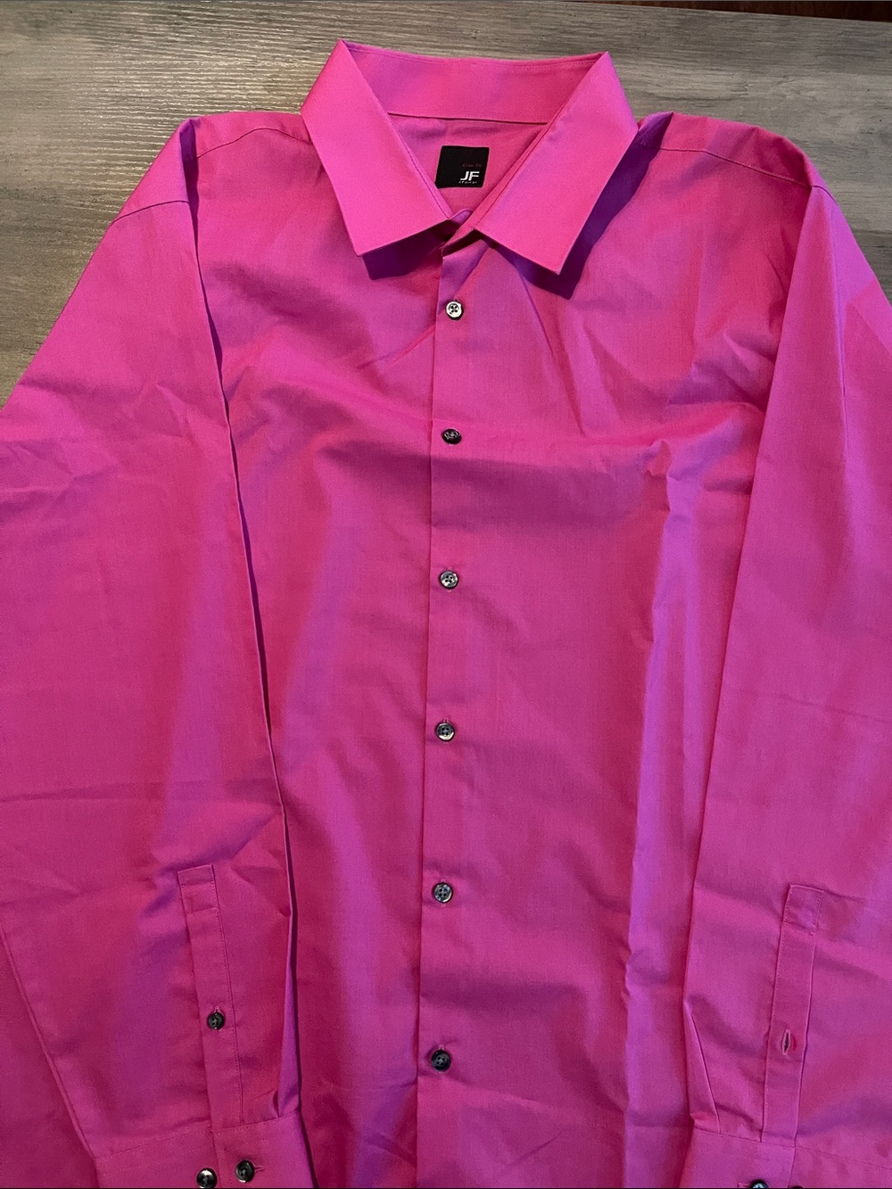 jf j.ferrar Men's Bright Pink Long-Sleeve Dress Shirt #A307